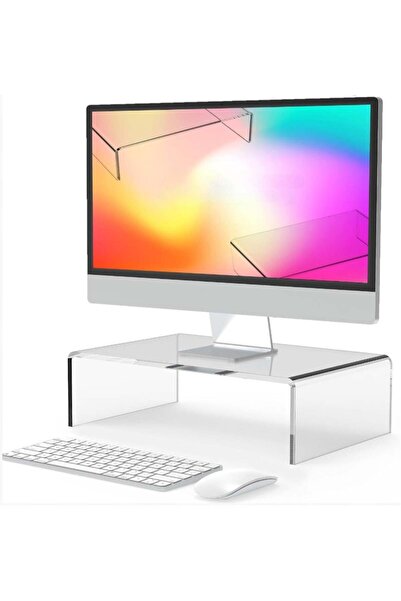 Generic Acrylic Monitor Stand Riser Clear Computer Monitor Stand for Laptop P...