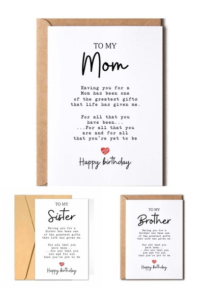 Generic Birthday Greeting Cards for Family Members – Pack of 3 with Envelopes...