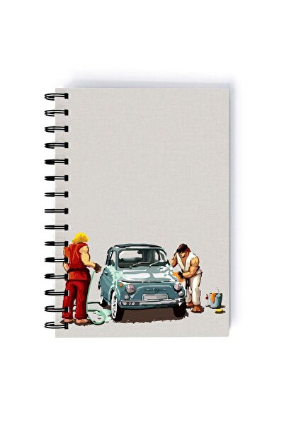 Generic Street Fighter Printed Spiral A5 Notebook Pink/Red/Beige