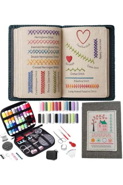 Generic 2026 Upgraded Embroidery Stitch Book Kit, 106 Patterns with Tools & T...