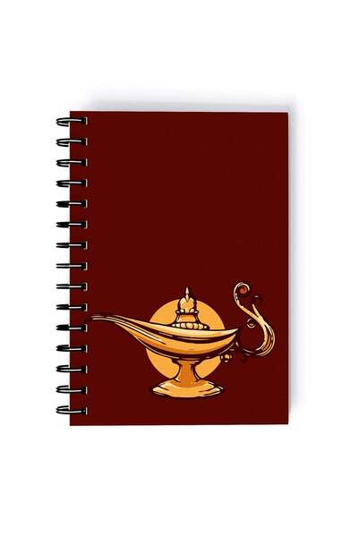 Generic Aladdin Face Printed Spiral A5 Notebook Beige/Black/Red