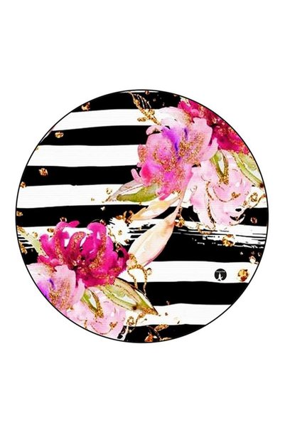 Generic Flowers Printed Round Pin Badge Multicolour
