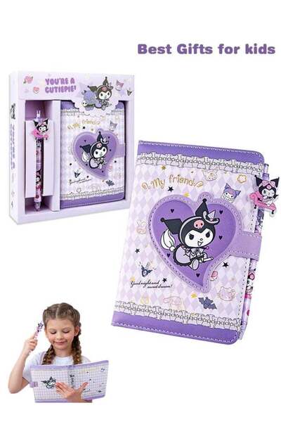 Generic Kuromi Sanrio Diary with Lock and Key for Girls Teens Women Kuromi No...