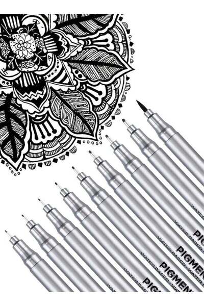 Generic 9 Pack Micro-Pen Fineliner Pens, Black Pigment Liner Multiliner Archi...