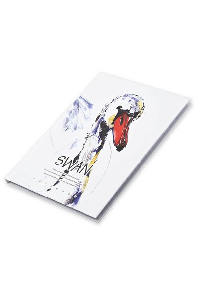 Generic FIS Pack Of 5 Hard Cover Notebook, 96 Sheets A4 Swan Design 2 -FSNBHC...