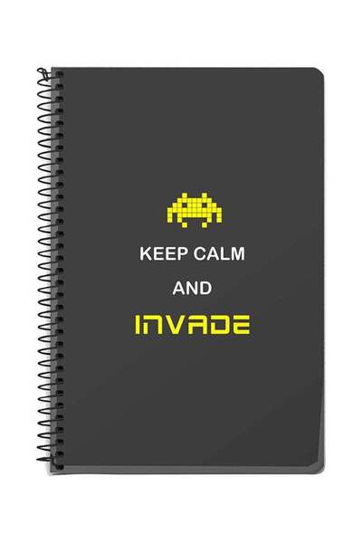 Generic Keep Calm And Invade A5 Spiral Notebook Grey/White/Yellow