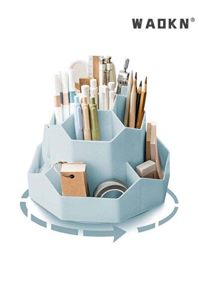 Generic Rotating pen holder, Stationary organiser, Pen holder for desk 9 comp...
