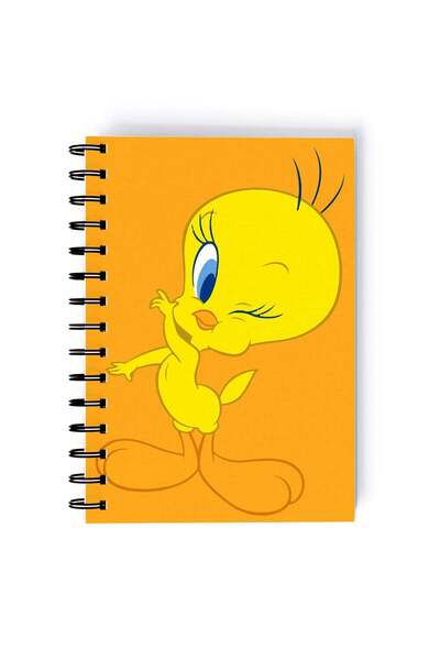 Generic Spiral A5 Notebook 90s Cartoon Aesthetic Retro Looney Tunes Tweety Bi...