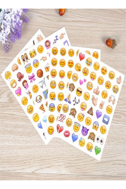 Generic Mini 4 Sheet 192 Emoji Smiley Face Whatsapp Scrapbooking Stationery S...