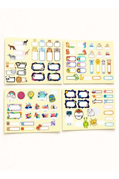 Generic Share the Love Kids Name Label Stickers – Cute Animal, Space & Colour...
