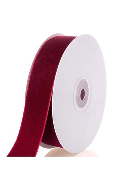 Generic Wine Red Velvet Ribbon - 2.5 cm Width, 9.1 m Per Roll - Classic Elega...