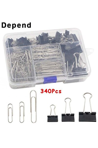 Generic Assorted Size Binder Clips & Jumbo Paper Clips Set, Office Clips Set,...