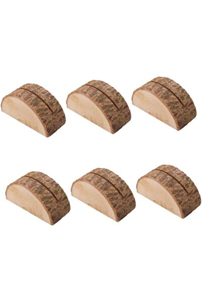 Generic 10Pcs Wooden Memo Holders – Retro Stump Shape Semi-Circular Table Sig...