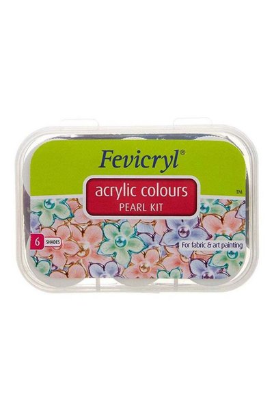 Generic 6 Shades Acrylic Colour Pearl Kit 6x10ml Multicolour