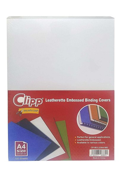 Generic 100-Piece Embossed Binding Cover Sheets 230gsm Thickness White