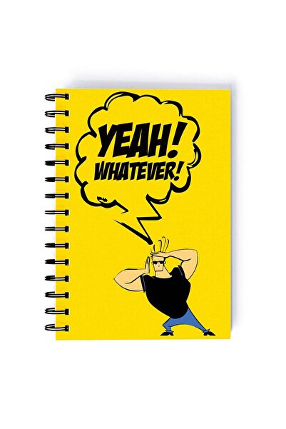 Generic Classic Johnny Bravo Printed Spiral A5 Notebook Black/Yellow/Beige
