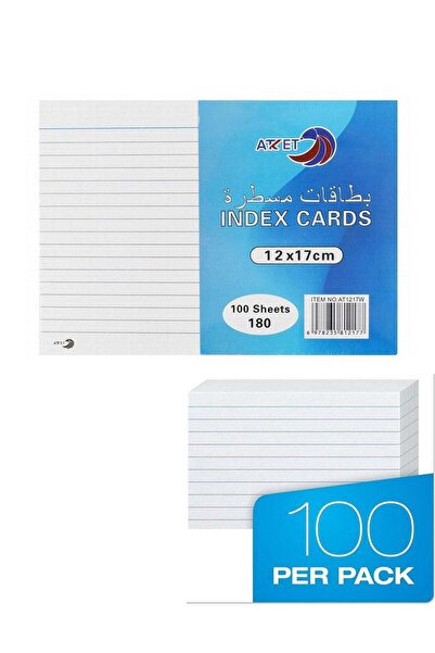 Generic 100-Piece Ruled Index Card White 180gsm Thickness 12x17cm Size