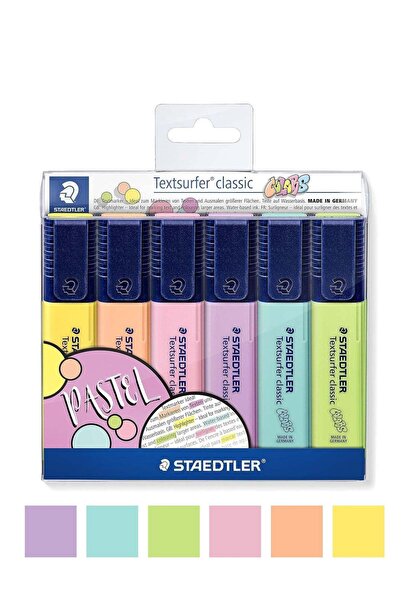 Generic 6-Piece Textsurfer Highlighter Chisel Tip Pastel Colours