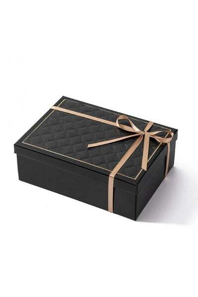 Generic Black Gift Box Set 25x18.5x2cm Empty Gift Box For Men,With Lid,Hard C...