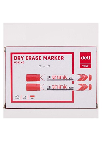 Generic 12-Piece Dry Erase White Board Marker Chisel Tip Red Ink