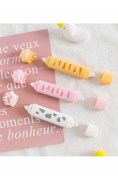 Generic Cartoon Correction Tape Cute Cat Paw Dual Tips Correction Writing Tap...