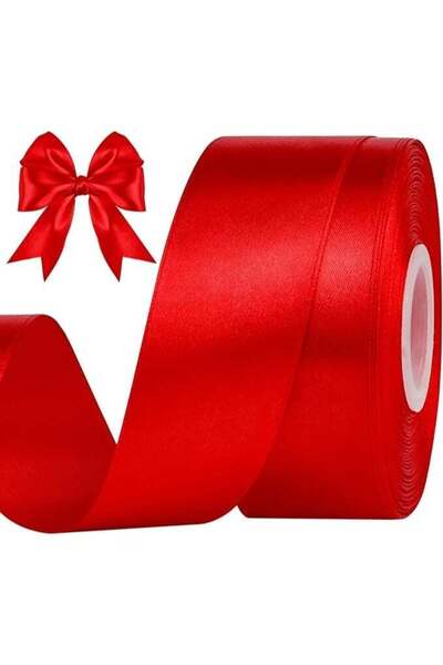 Generic Red Ribbon 1-1/2 Inch x 25 Yards, Solid Polyester Fabric Ribbon for G...