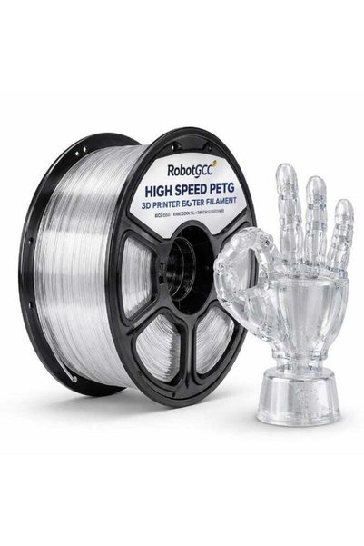 Generic RobotGCC PETG Transparent 3D Printer Filament 1.75mm 1KG, Light-Trans...