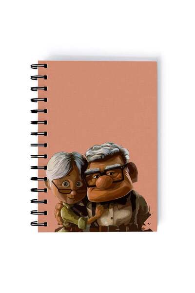 Generic Up Character Printed Spiral A5 Notebook Brown/Grey/Green