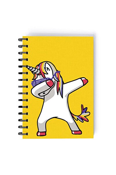 Generic Spiral A5 Notebook Unicorn Dab Funny Yellow Aesthetics