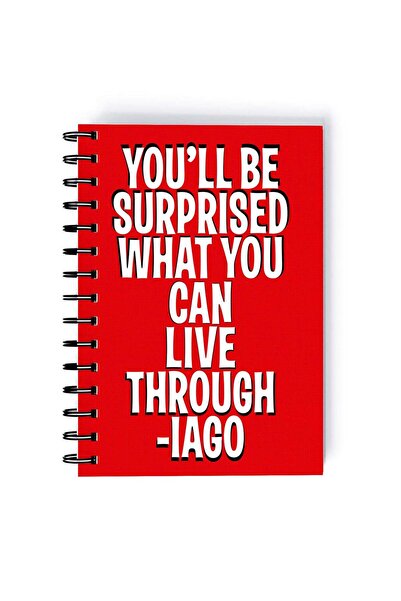 Generic Iago Quote Printed Spiral A5 Notebook Red/White