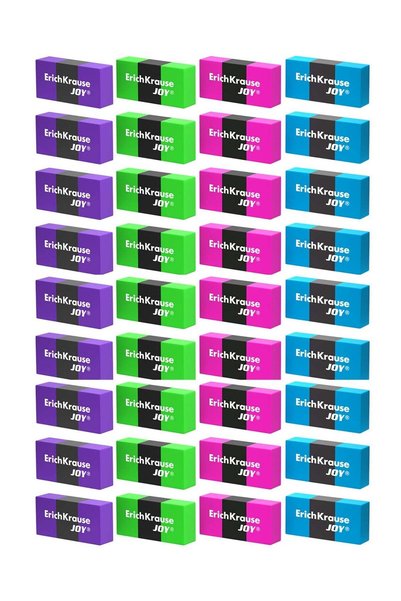 Generic 36-Piece Rainbow Neon Pencil Erasers Assorted Colours