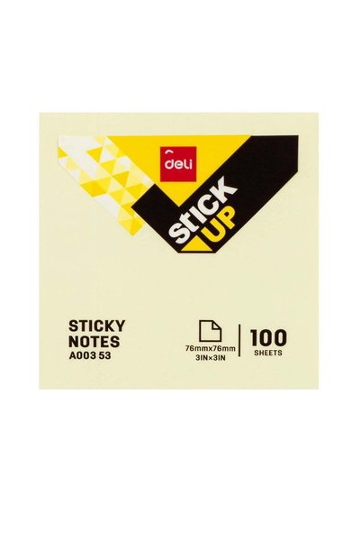 Generic Deli Sticky Note Yellow 76x76 Mm 3x3 1x100 1x12 ( 12 sticky notes)120...