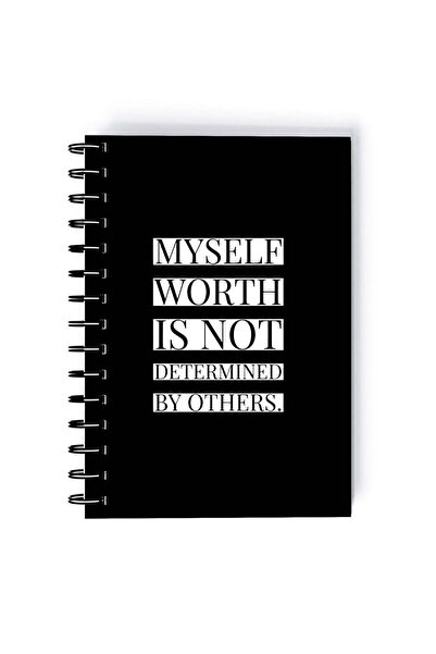 Generic Spiral A5 Notebook Women Empowerment Feminism Quote Myself Worth Blac...