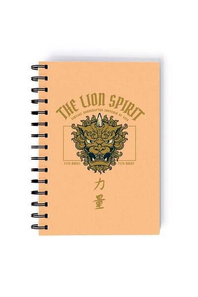 Generic Dragon Lion Quality Rectangle Spiral A5 Notebook Multicolour