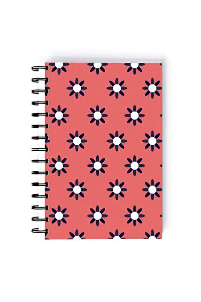 Generic Spiral A5 Notebook Pattern Motifs Daisy Pink