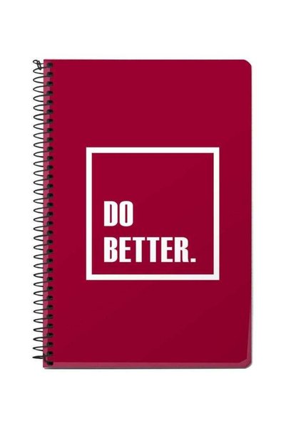 Generic Do Better Printed A5 Spiral Bound Notebook Red/White