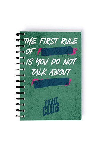 Generic Fight Club Quote Printed Spiral A5 Notebook Pink/Black/Beige