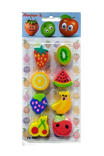 Generic ERASER BLISTER FRUIT 8PC