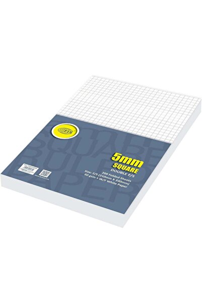 Generic FIS Folded 5 mm Square Feint Ruled Paper - 200 Sheets (210 x 330 mm) A4