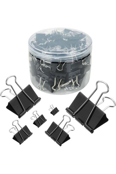 Generic 110 PCS Binder Clips, Assorted Sizes, (51mm,42mm,32mm,25mm,19mm,15mm)...