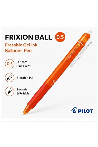 Generic PILOT FriXion Ball Knock Erasable Gel Pen LFBK-23EF-O, 0.5 mm, Orange...