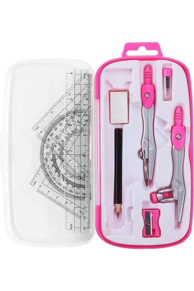 Generic 10 Piece Mathematical Geometry Kit Set, Ruler and Compass Set, Safe a...