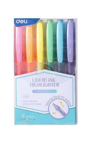 Generic 6-Piece Liquid Ink Highlighter Assorted Colours