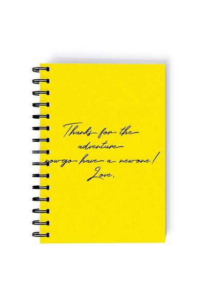Generic Love Quote Printed Spiral A5 Notebook Yellow/Black
