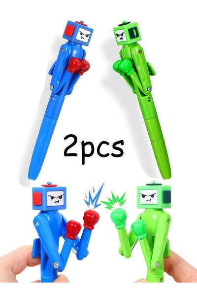 Generic 2 PCS Boxing Robot Pen, Funny Ballpoint Pens Novelty Pen with Punchin...