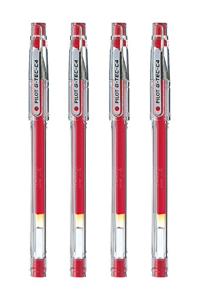 Generic 4-Piece G-Tec Ultra Fine Roller Pen 0.4mm Tip Red Ink