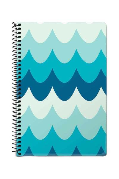Generic Wavy Waves A5 Spiral Notebook Blue