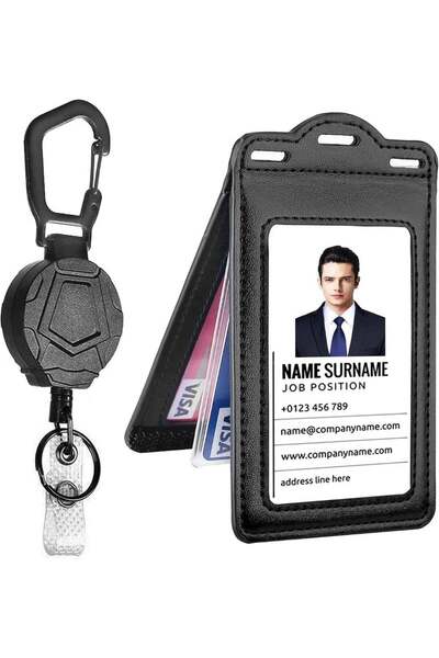 Generic Retractable Reel Badge Holder with Double Side Clear Window Easily Ho...