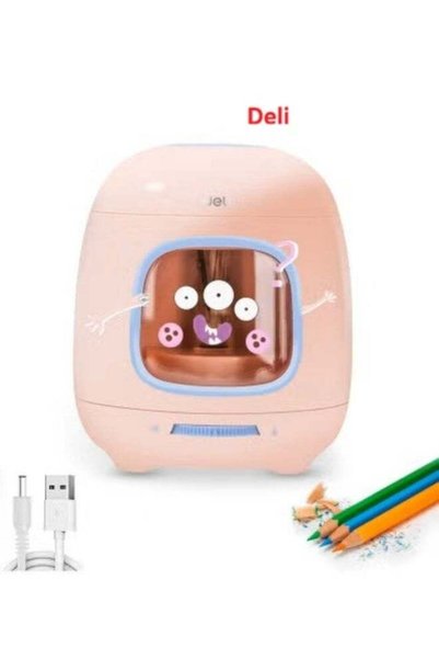 Generic Deli VA13 Electric Pencil Sharpener Pink – 3 Tip Options, Dual Power,...