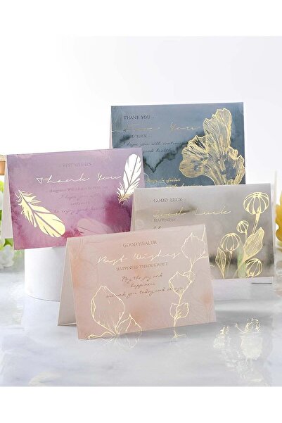 Generic Gold Foil Watercolor Greeting Cards With Translucent Paper Envelopes ...